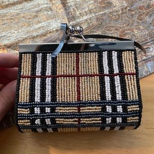 NWT Plaid Beaded Lipstick Case - “Burberry” style